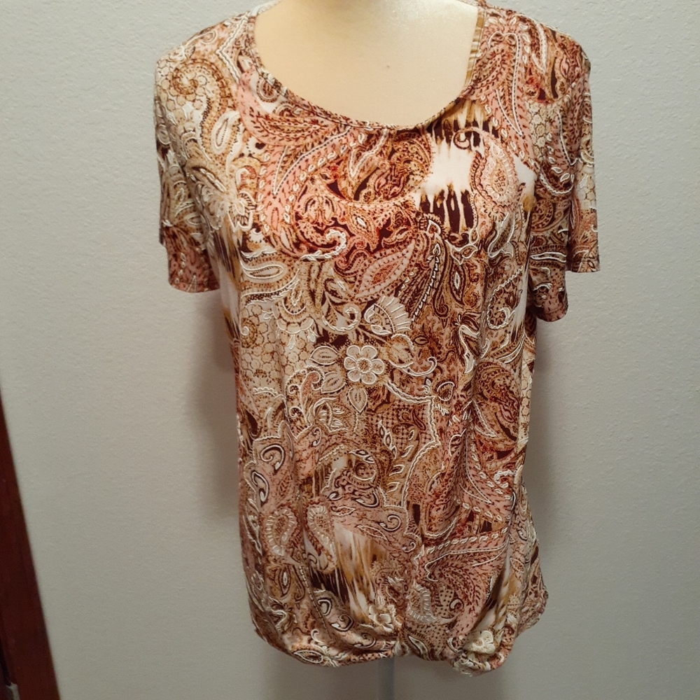 Cato Est. 1946 Paisley Print Fall Women's Shirt - Size Large